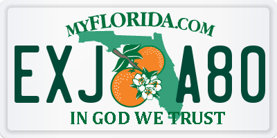 FL license plate EXJA80