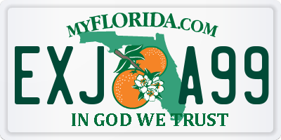 FL license plate EXJA99