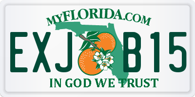 FL license plate EXJB15
