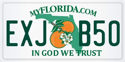 FL license plate EXJB50