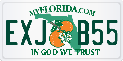 FL license plate EXJB55