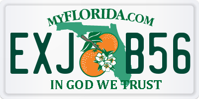FL license plate EXJB56