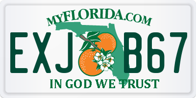 FL license plate EXJB67