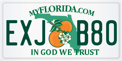 FL license plate EXJB80
