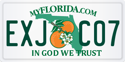 FL license plate EXJC07
