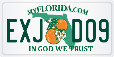 FL license plate EXJD09