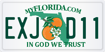 FL license plate EXJD11