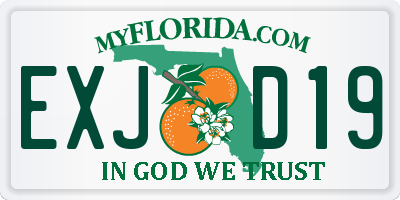FL license plate EXJD19