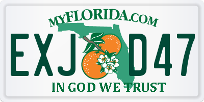 FL license plate EXJD47