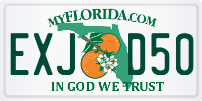 FL license plate EXJD50