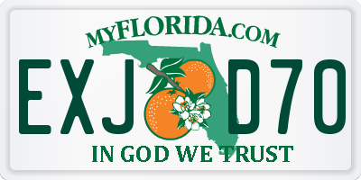 FL license plate EXJD70