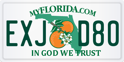 FL license plate EXJD80