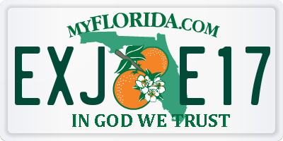 FL license plate EXJE17