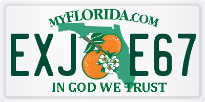 FL license plate EXJE67