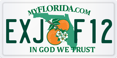 FL license plate EXJF12
