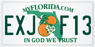 FL license plate EXJF13