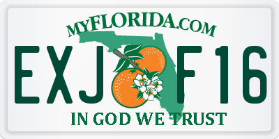FL license plate EXJF16