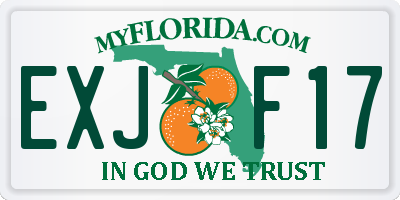 FL license plate EXJF17