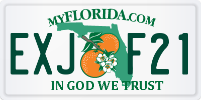 FL license plate EXJF21