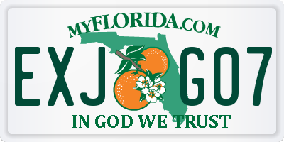 FL license plate EXJG07