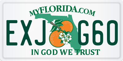 FL license plate EXJG60