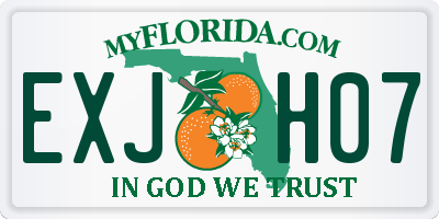 FL license plate EXJH07