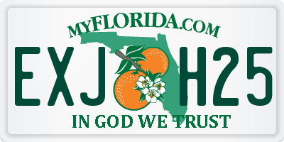 FL license plate EXJH25