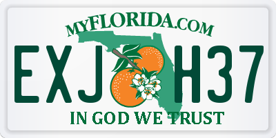 FL license plate EXJH37
