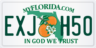 FL license plate EXJH50