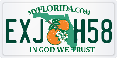 FL license plate EXJH58