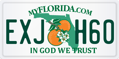 FL license plate EXJH60