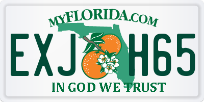 FL license plate EXJH65