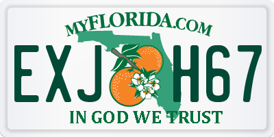 FL license plate EXJH67
