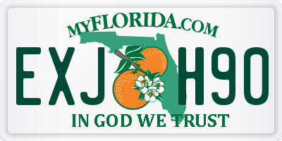 FL license plate EXJH90