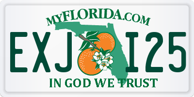 FL license plate EXJI25