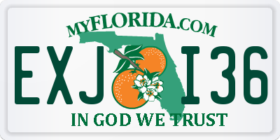FL license plate EXJI36