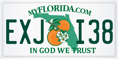 FL license plate EXJI38