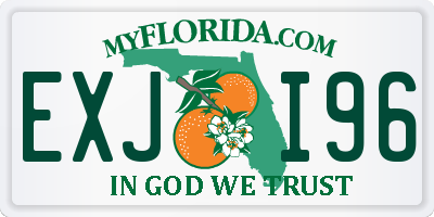 FL license plate EXJI96