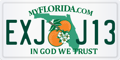 FL license plate EXJJ13