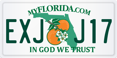 FL license plate EXJJ17
