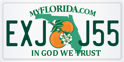 FL license plate EXJJ55