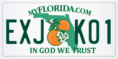 FL license plate EXJK01