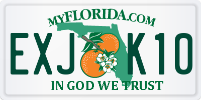 FL license plate EXJK10