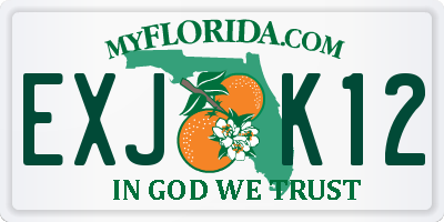 FL license plate EXJK12