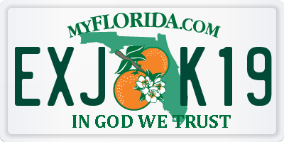 FL license plate EXJK19