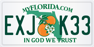 FL license plate EXJK33