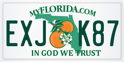 FL license plate EXJK87