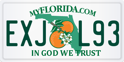 FL license plate EXJL93