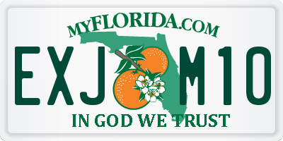 FL license plate EXJM10