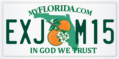 FL license plate EXJM15